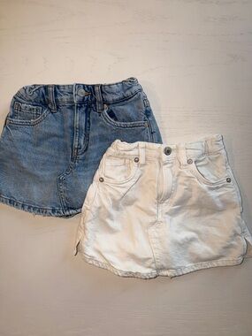 Zara Kids Girl Denim and Cream Skort Bundle 8 9